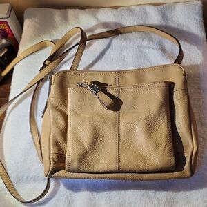 Tignanello Tan Crossbody Bag with Utilitarian Style